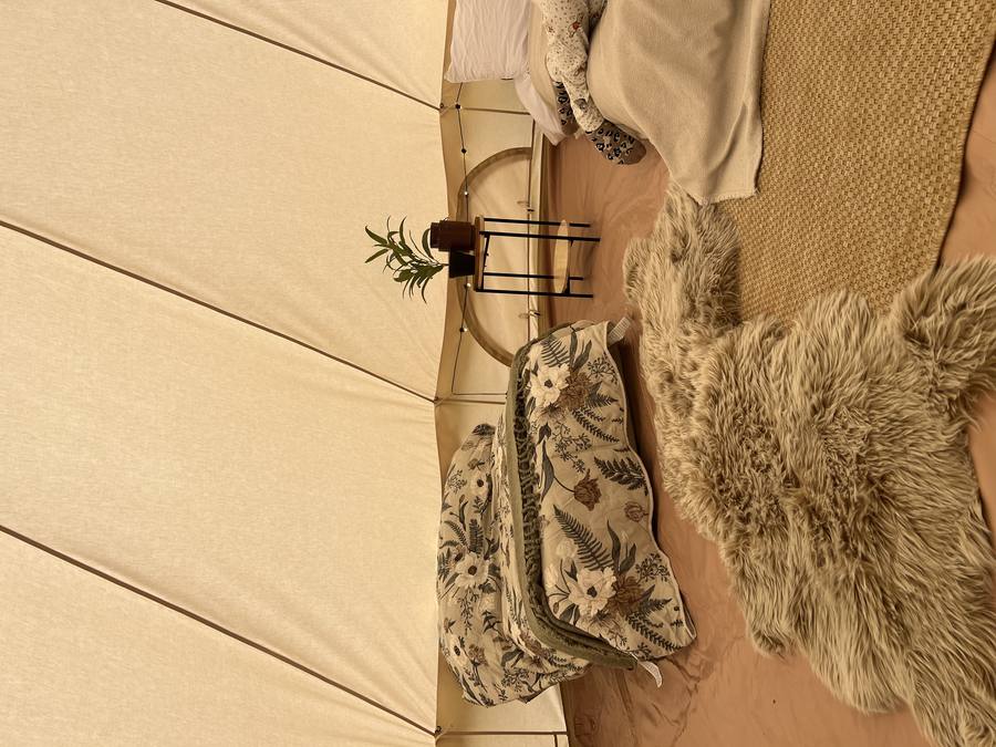 Glamping bell tent interior
